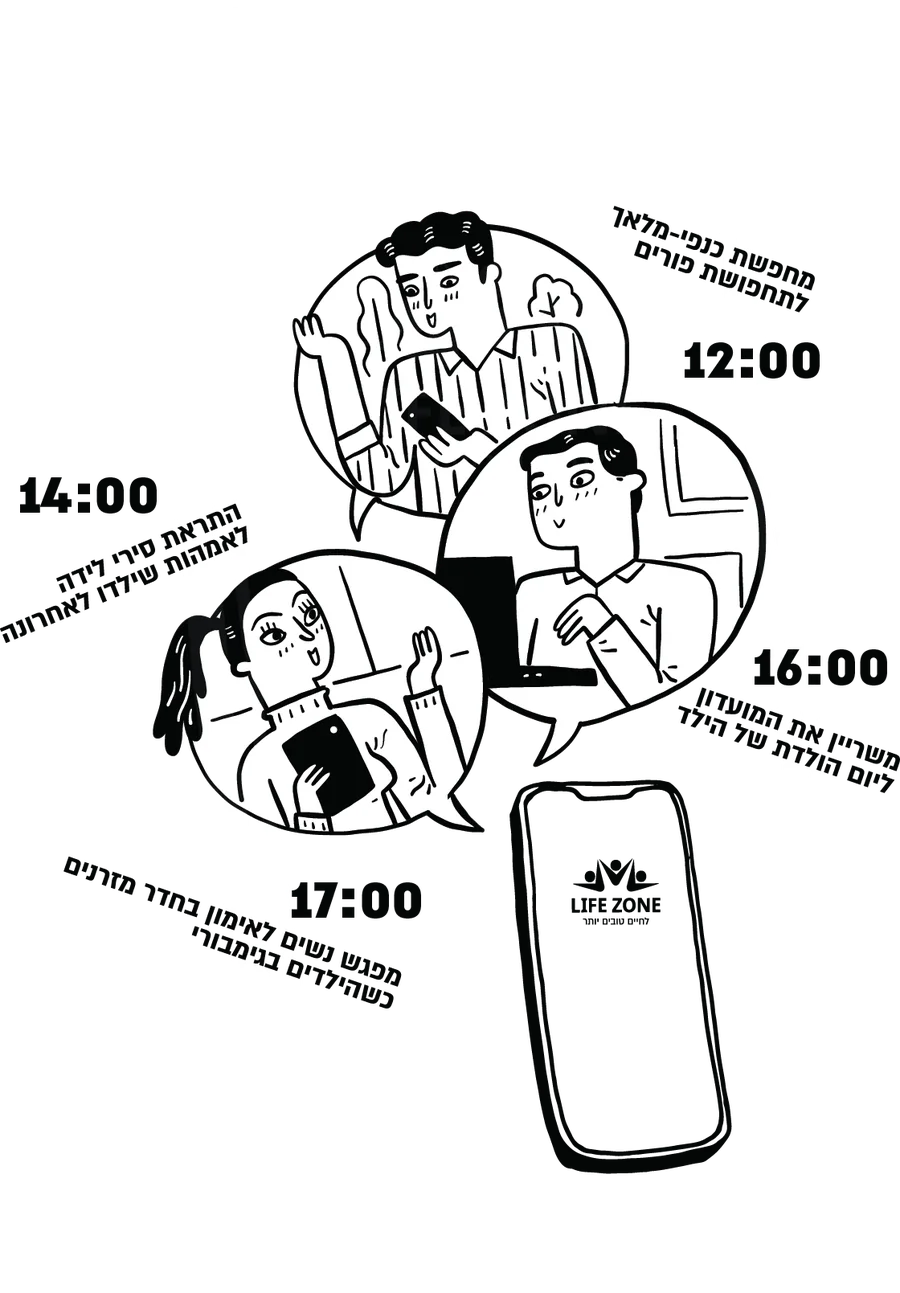 יום בקהילת Life Zone דרך האפליקציה